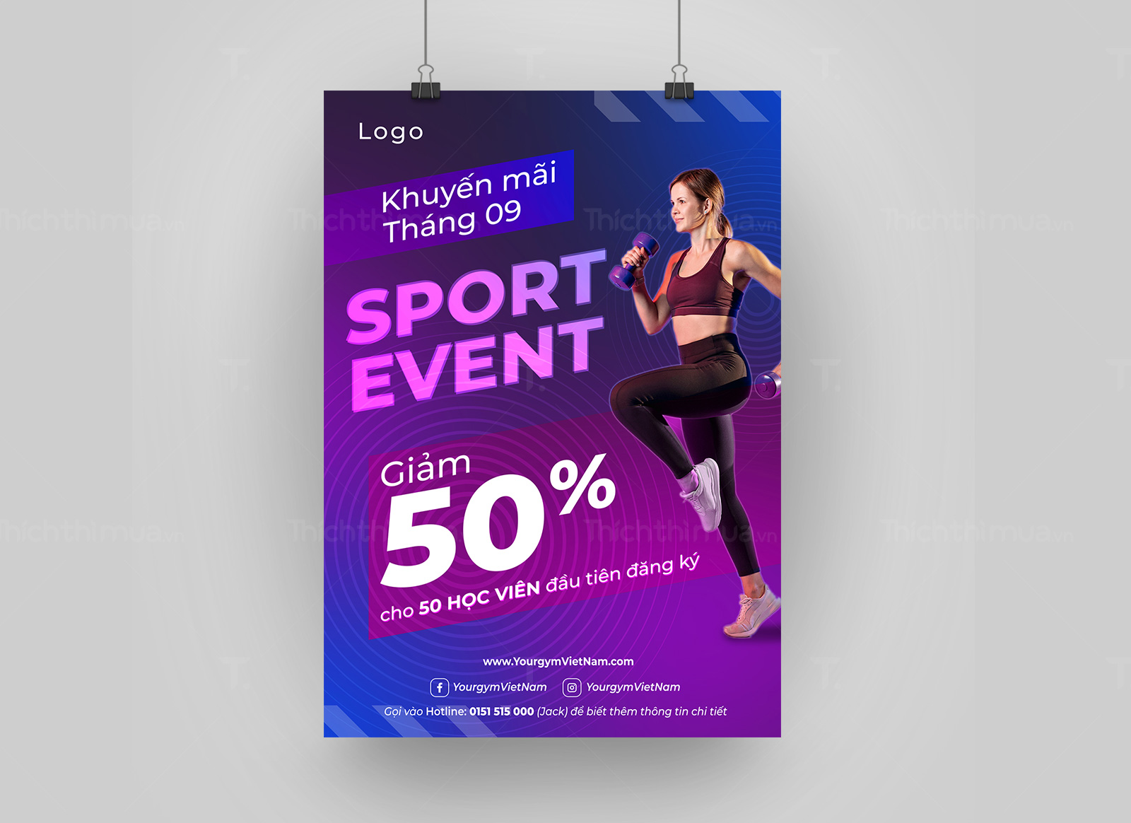 Poster Gym Fitness khuyến mãi