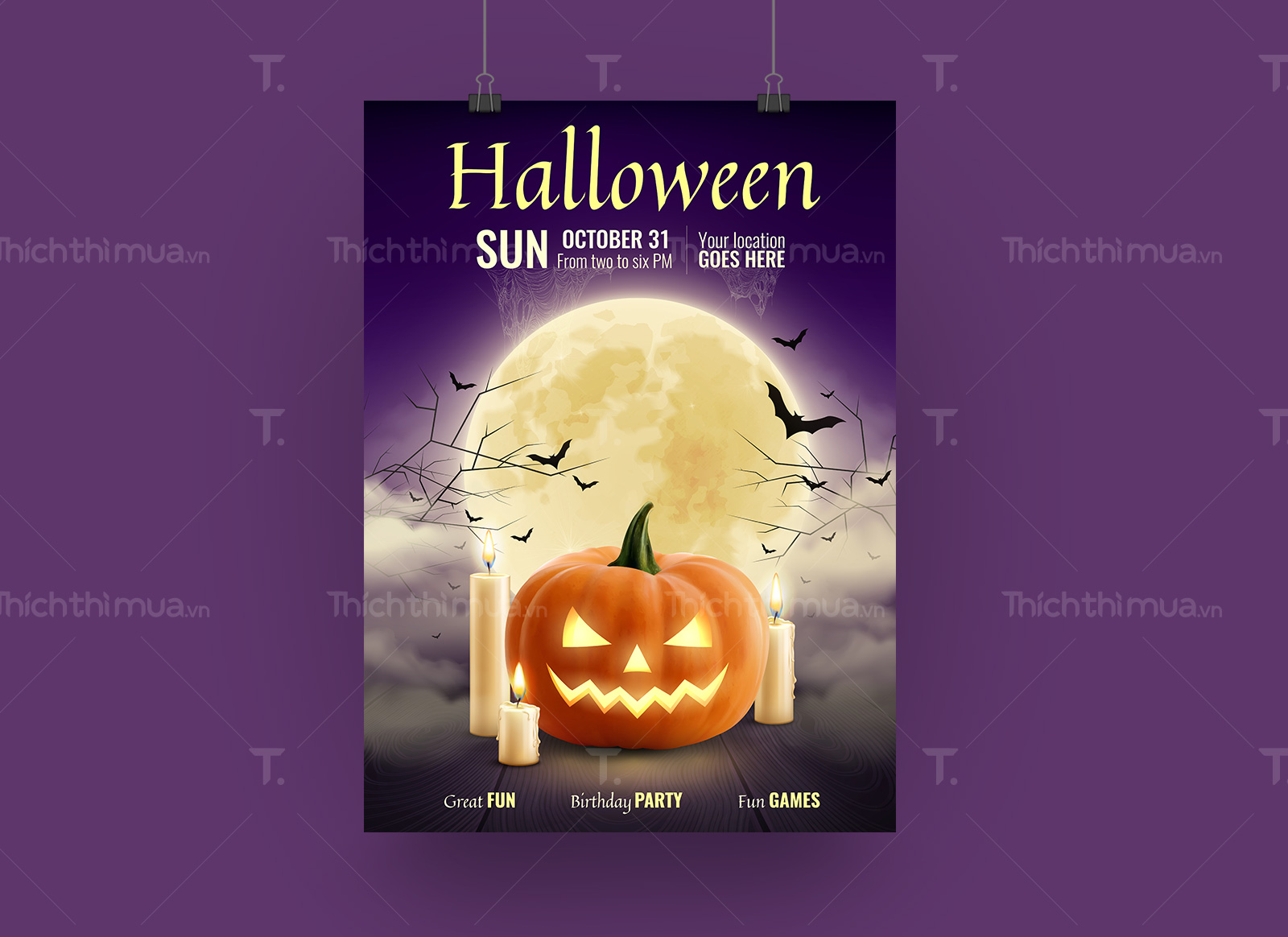 Poster lễ tiệc Halloween Spooky