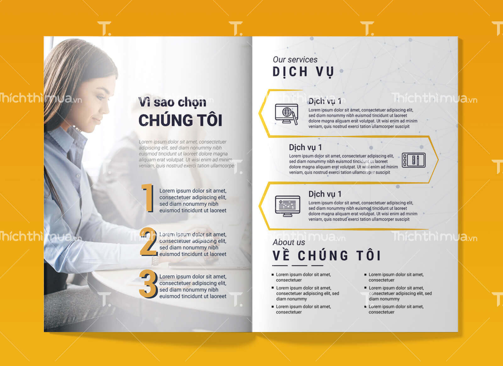 Tờ gấp đôi giới thiệu dịch vụ công ty